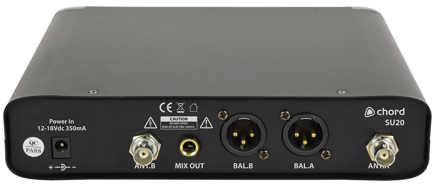 Chord SU20 Dual UHF Beltpack Microphone Set Red + Green