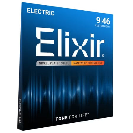 Elixir 12027 Nanoweb Coated Electric Guitar Strings - Custom Light - 9-46