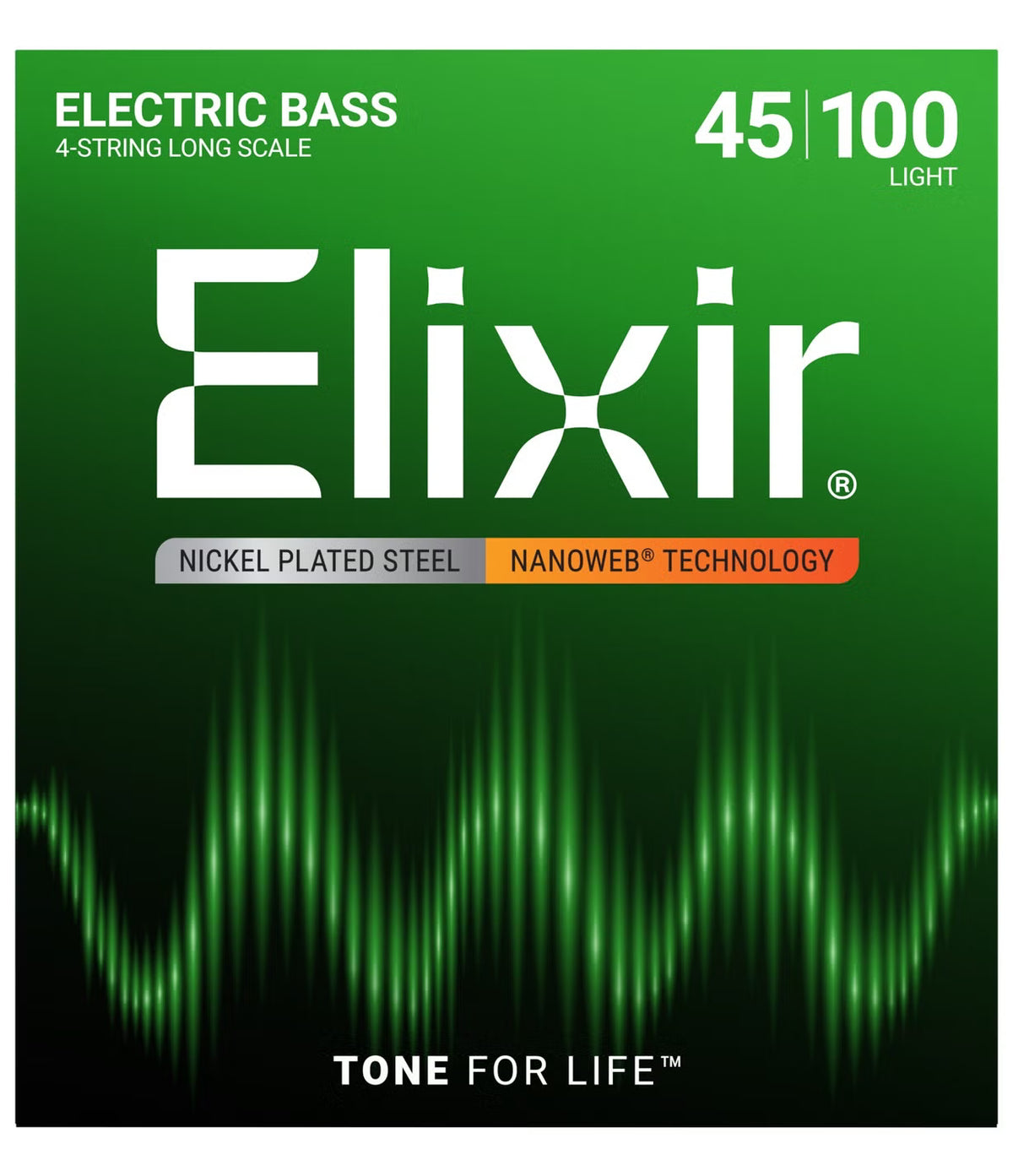 Elixir 14052 Nanoweb Coated Bass Guitar Strings Light 45-100