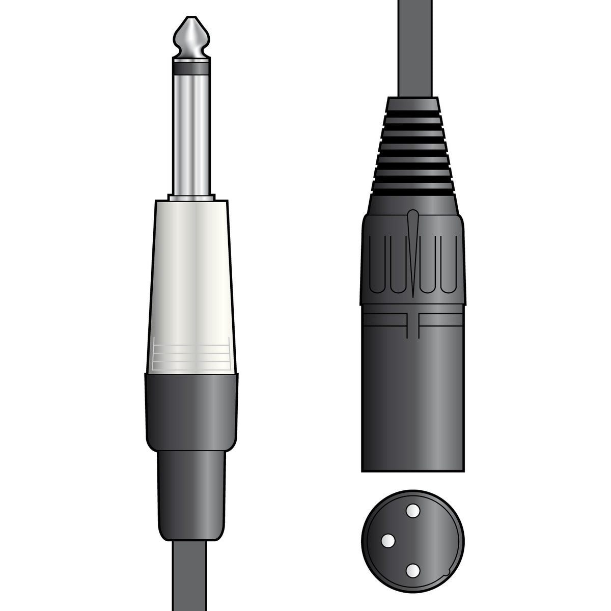 Citronic XLR Male to 6.3mm Mono Jack Cable - 3 Metres