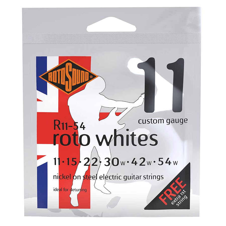 Rotosound Roto Whites Nickel Wound Electric Guitar String Set - 11-54