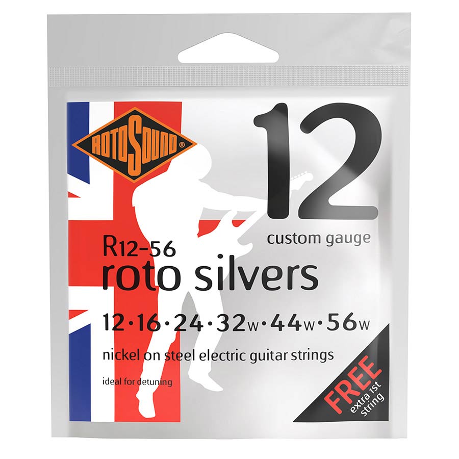 Rotosound Roto Silvers Nickel Wound Electric Guitar String Set - 12-56
