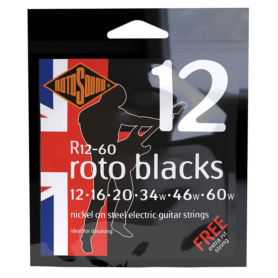 Rotosound Roto Blacks Nickel Wound Electric Guitar String Set - 12-60
