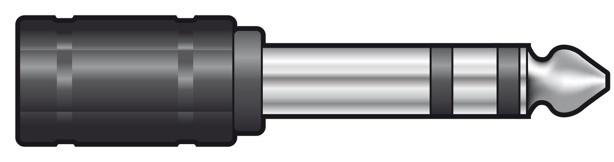 QTX Adaptor 3.5mm Stereo Jack Socket – 6.3mm Stereo Jack Plug