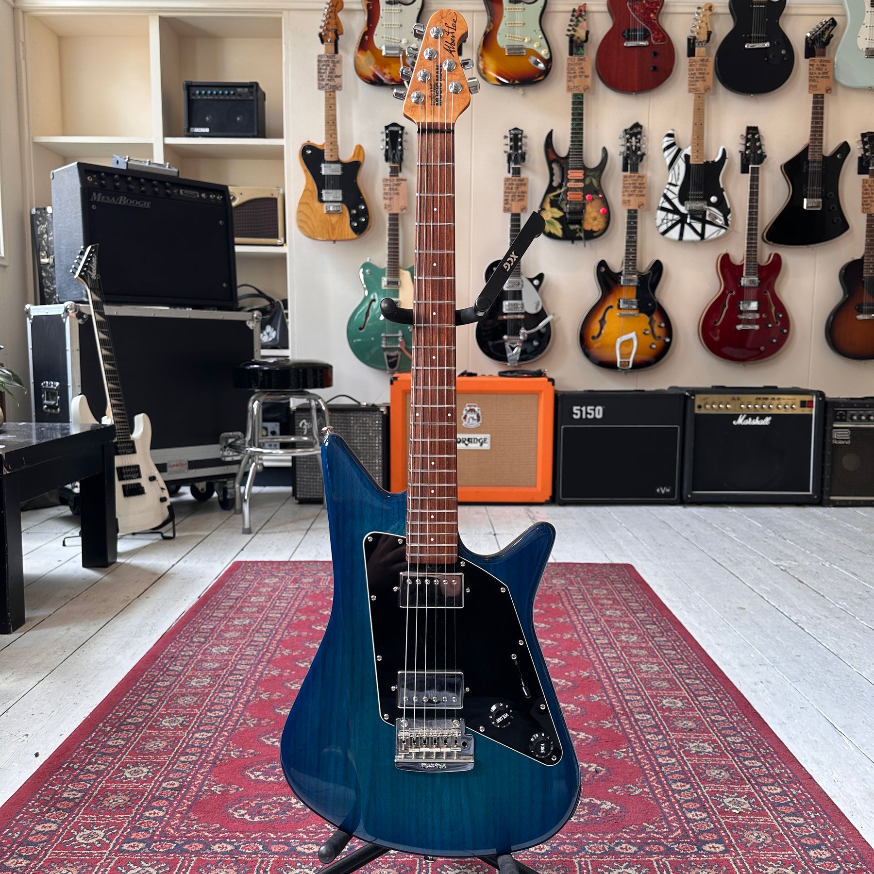 Ernie Ball Music Man PDN Albert Lee HH With Roasted Maple Neck - Neptune Blue - Preowned