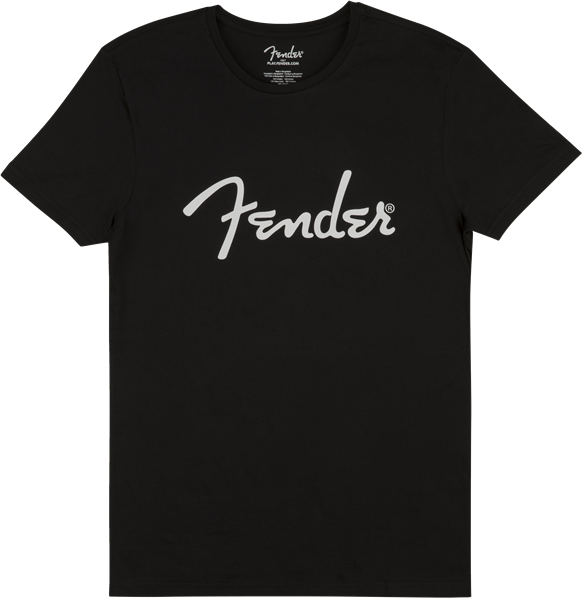 Fender Spaghetti Logo T Shirt - Black - MEDIUM