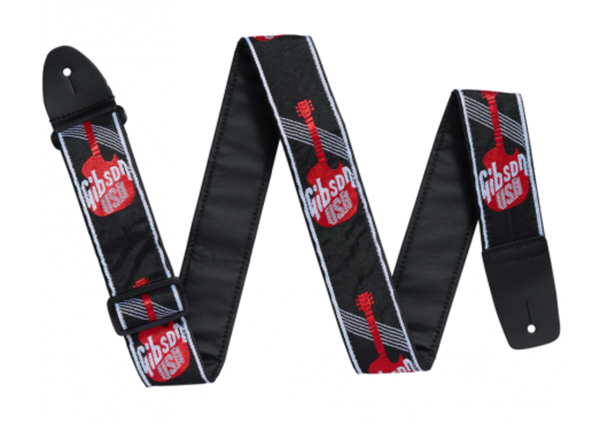 Gibson 'The USA' Guitar Strap - Black And Red