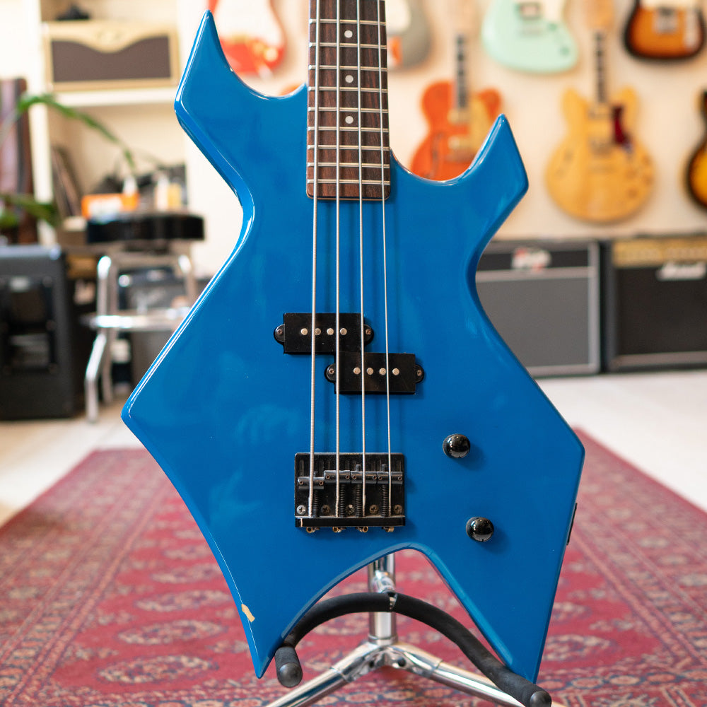 1990 BC Rich Platinum Series Warlock Bass Guitar - Electric Blue - Preowned