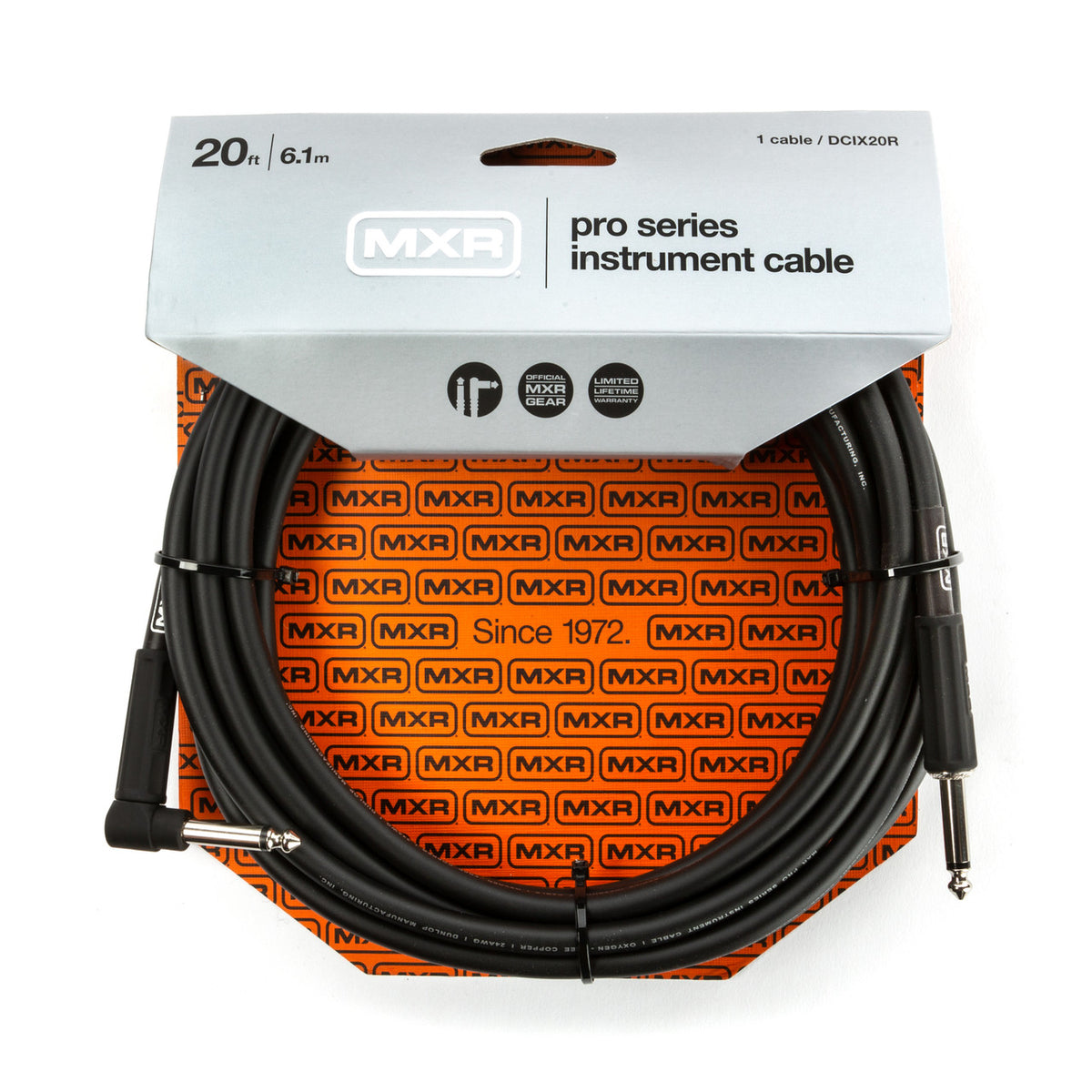 MXR 20 FT PRO SERIES INSTRUMENT CABLE - RIGHT / STRAIGHT