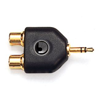 D'Addario 1/8 Inch Male Stereo to Dual RCA Female Adaptor