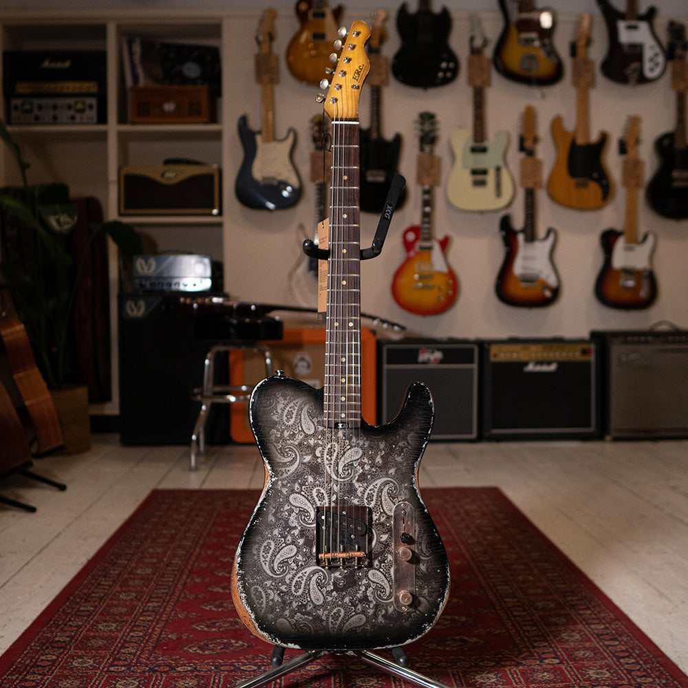 Electric Relic Co. ESQ Electric Guitar - Gold Over Black Paisley