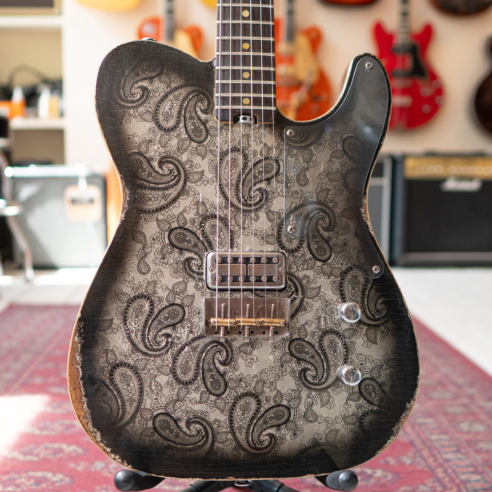 ERC ESQ Style W/Filtertron - Aged Black Over Silver Paisley - Black Back