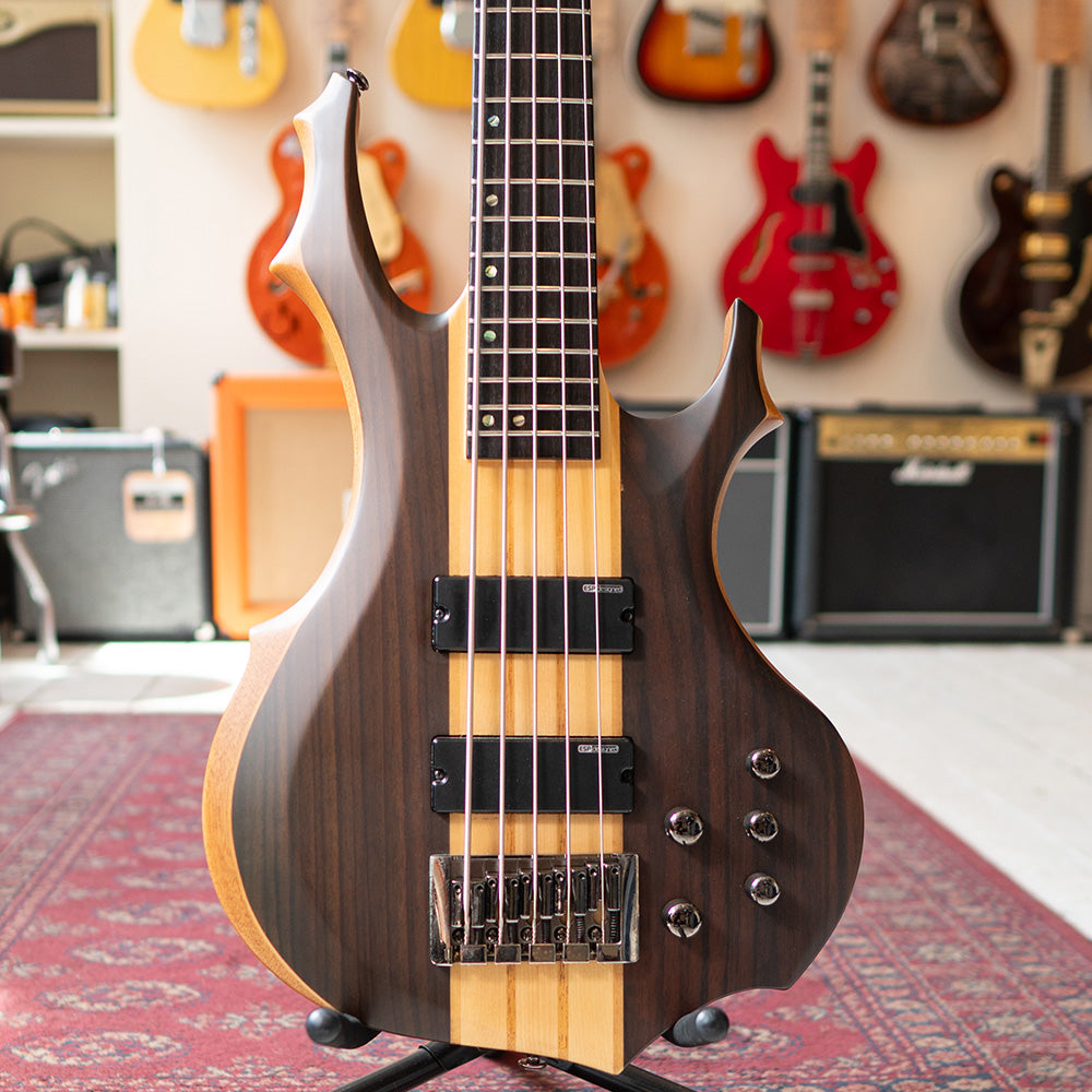 ESP LTD F-5EM Neck Thru - Natural Satin - Hard Case - Preowned