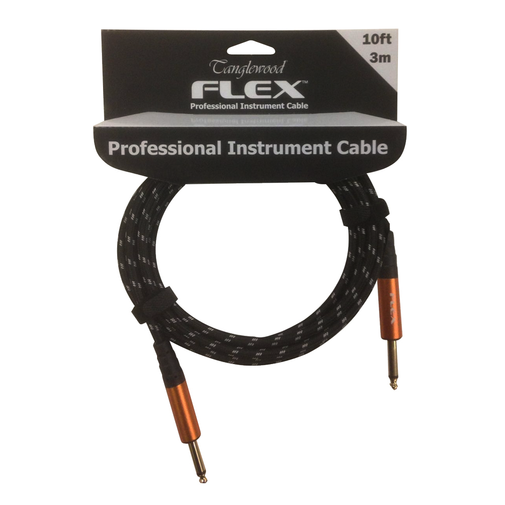 Tanglewood FX3WB 10ft Instrument Cable - Braided White & Black