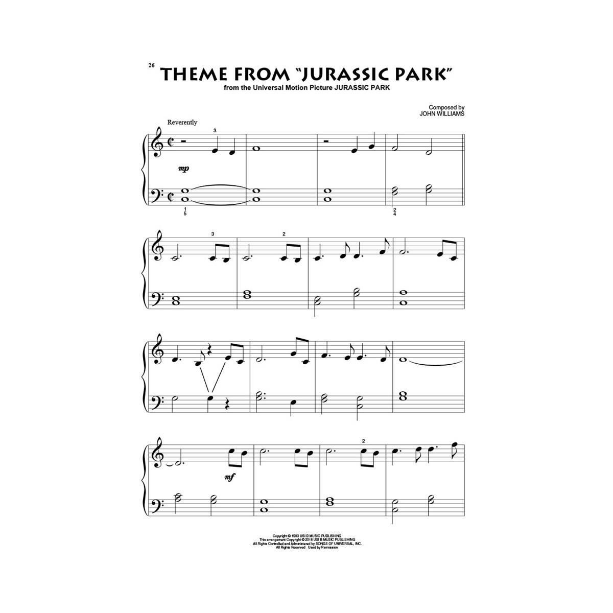 John Williams 14 Classic Themes for Beginning Piano Solo Book