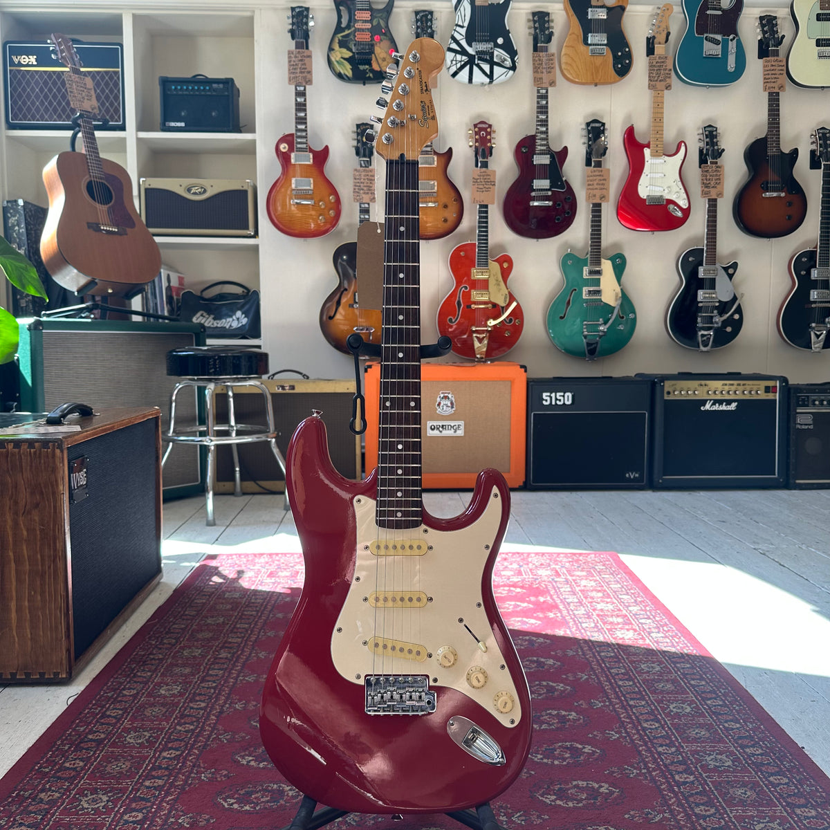 1989 Squier Made in Korea Stratocaster - Red with Rosewood Fingerboard - Preowned