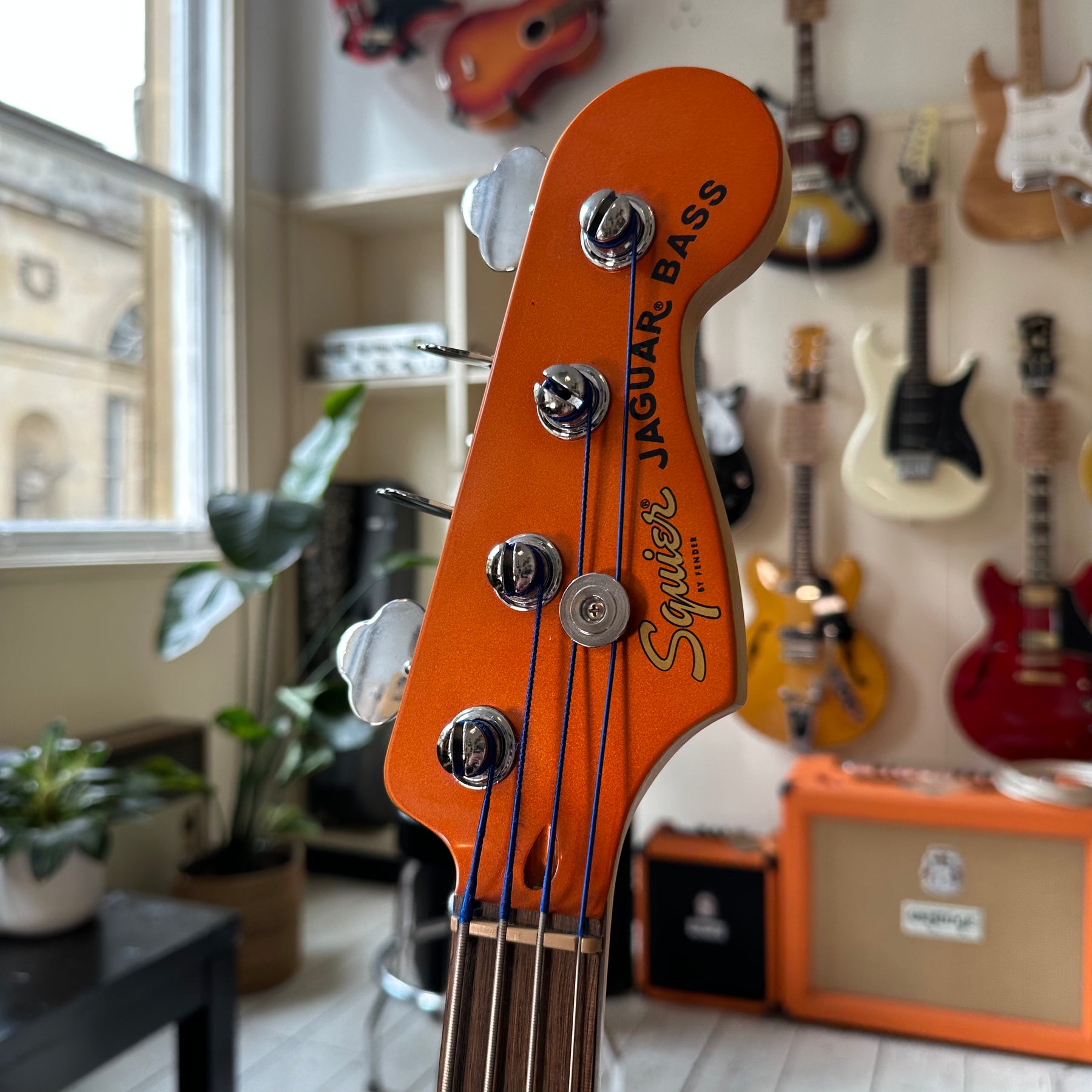 Squier Affinity Series Jaguar Bass H - Laurel Fingerboard - Matching Headstock - Metallic Orange - Preowned