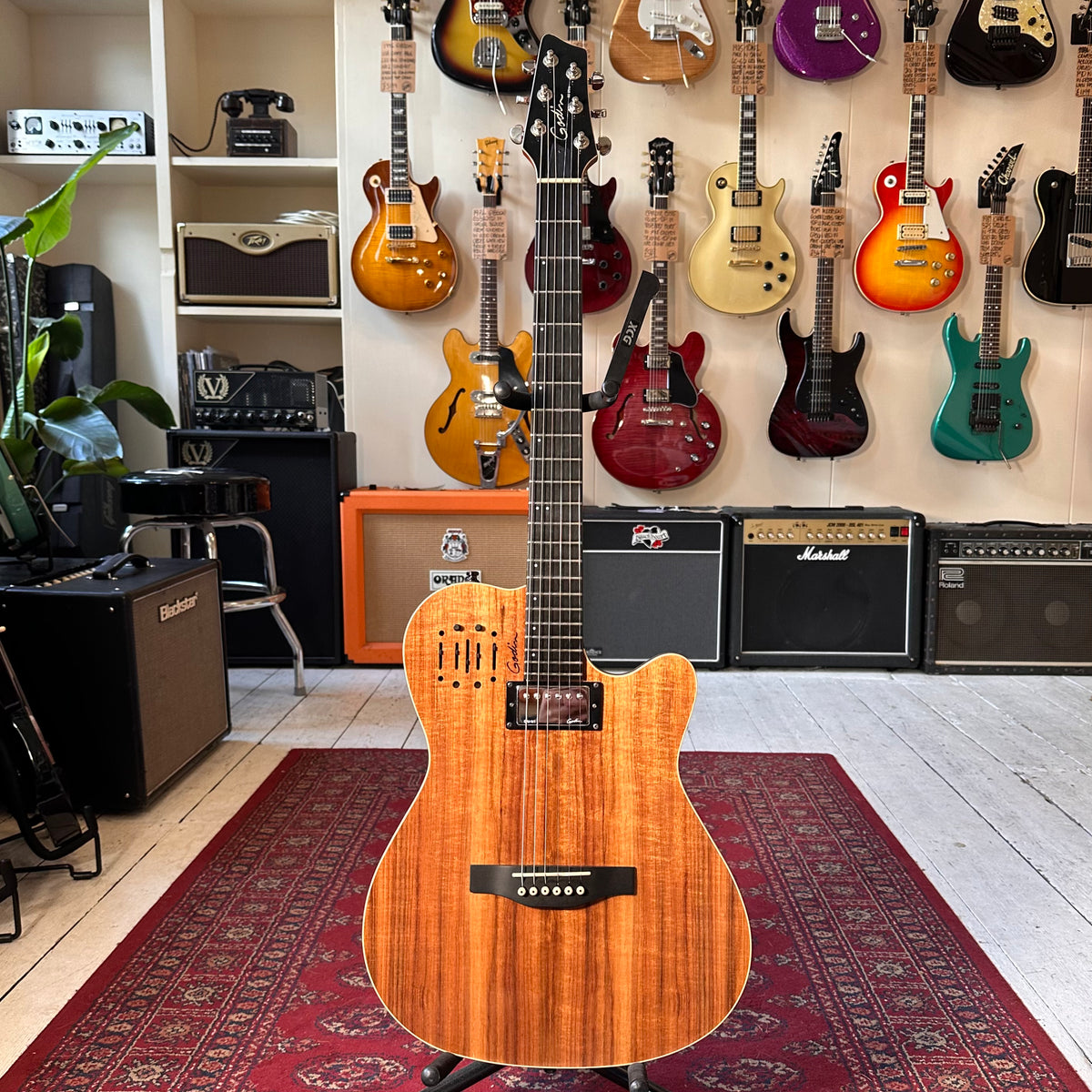 Godin A6 Ultra Extreme Koa High Gloss Electric Guitar - Natural - Preowned