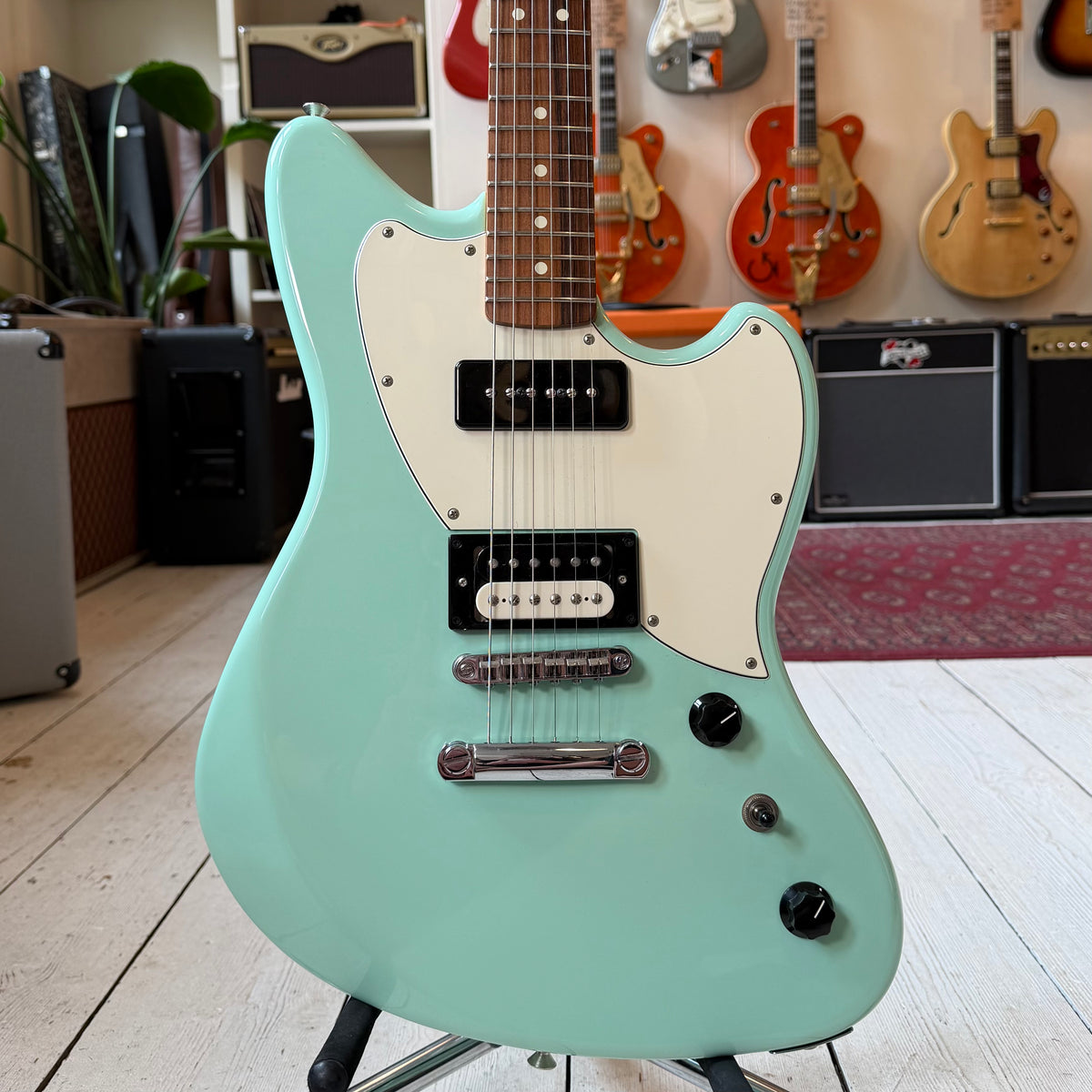 Fender Powercaster Electric Guitar With Original Gig Bag - Sea Foam Green - Preowned