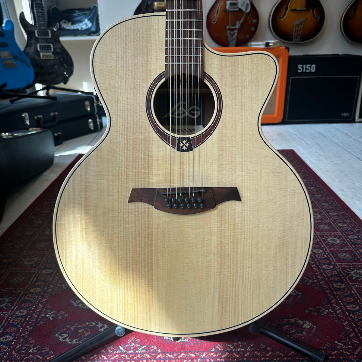 LAG Jumbo 12 String Electro-Acoustic Guitar - Natural - Preowned