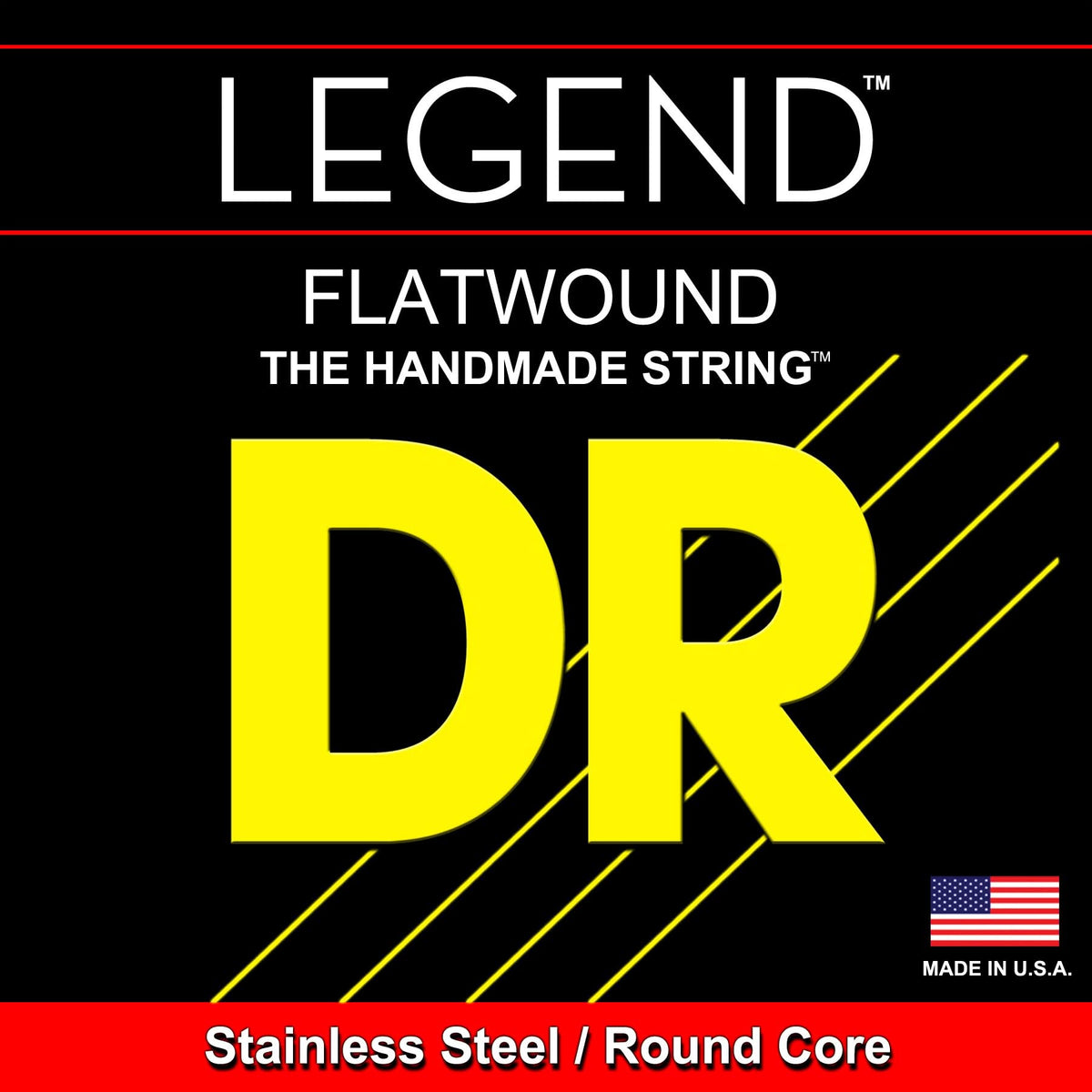 DR LEGEND Polished Flatwound Stainless Steel Bass Strings - Medium 45-105 - Short Scale