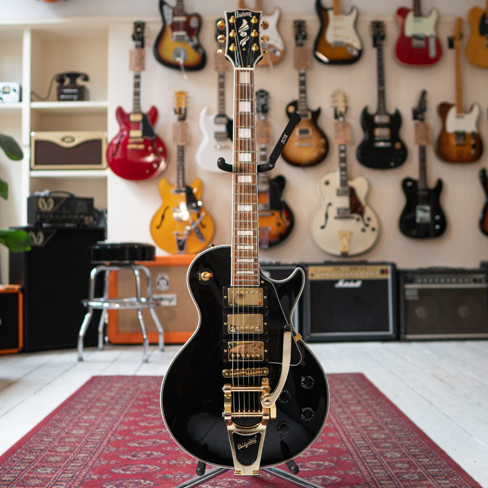 Burny Les Paul Custom 3 Pickups & Bigbsy - Black - Preowned