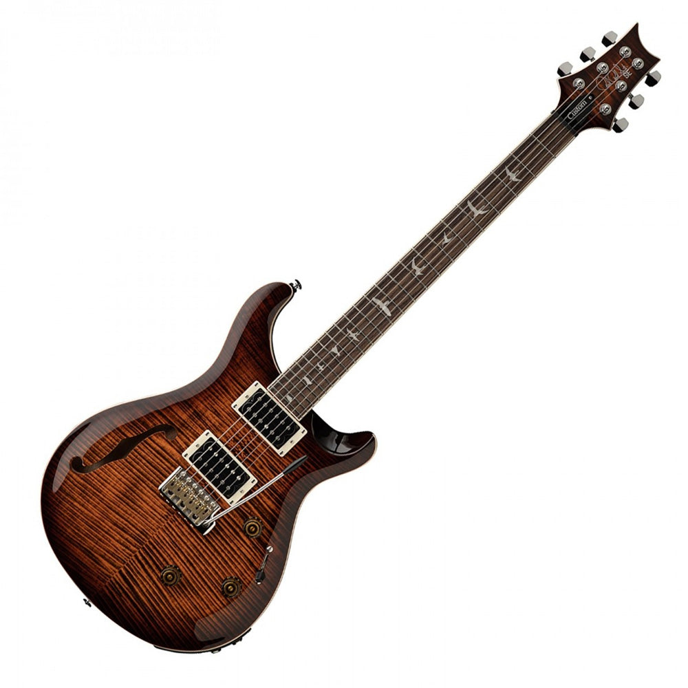 PRS SE Custom 24 Semi Hollow Piezo - Orange Tiger Burst