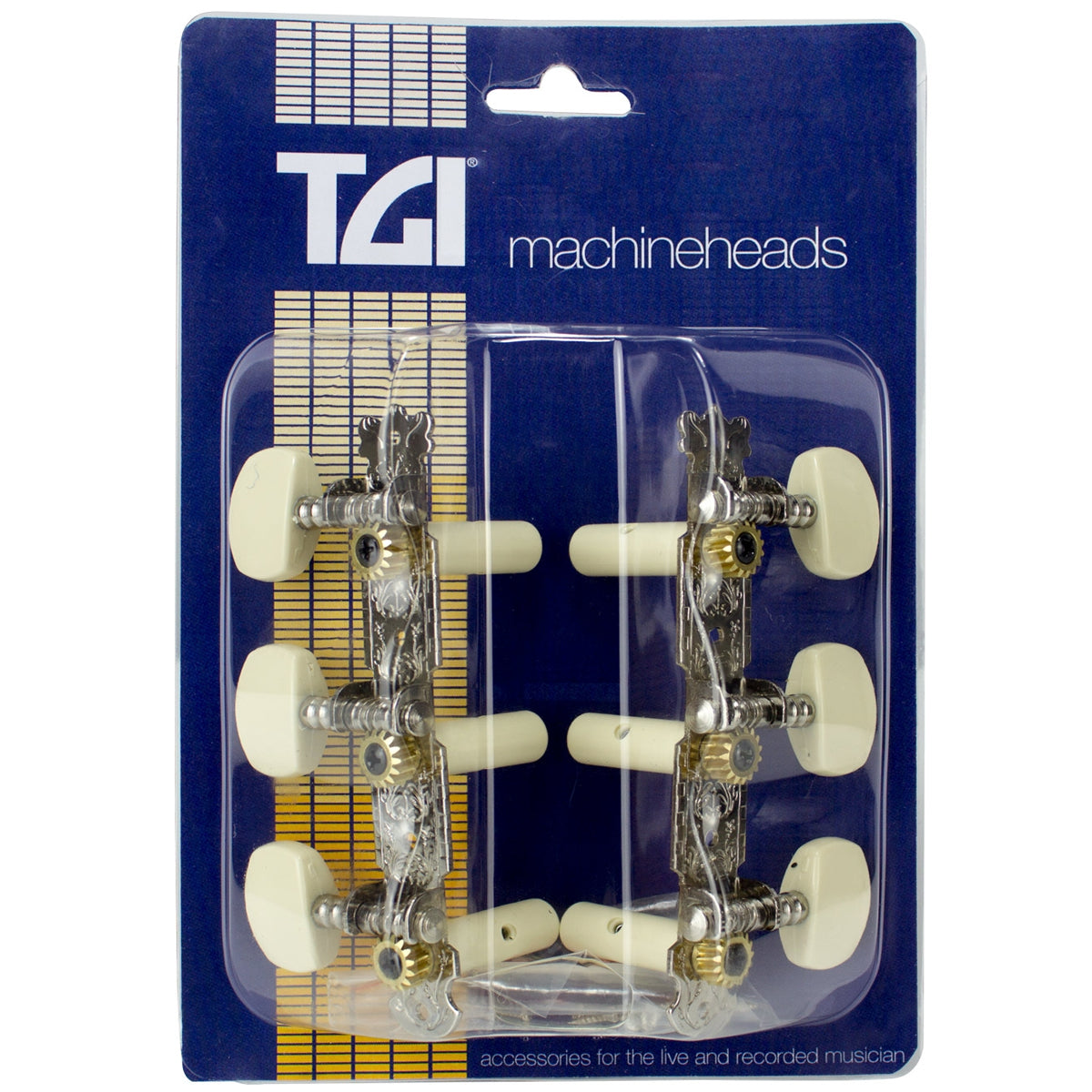 TGI Replacement Classical Guitar Machine Heads - 3 per side - Nickel