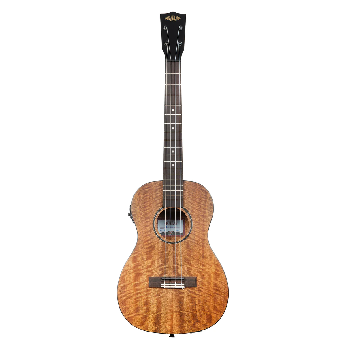 Kala Curly Mango Baritone Electro Acoustic Ukulele with Gig Bag