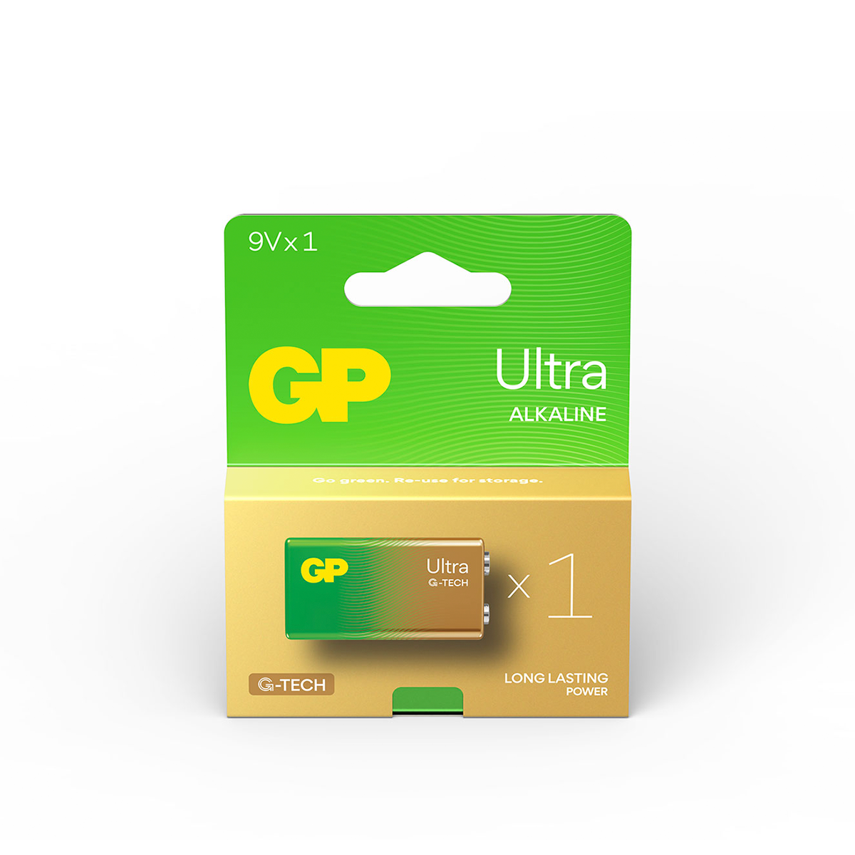 GP Greencell 9v Square Battery PP3