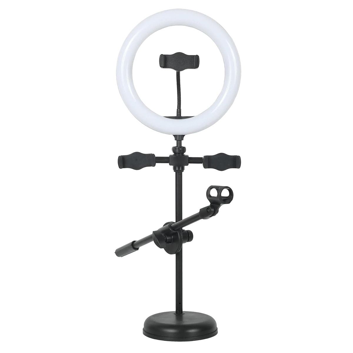 CAD Desktop Ring Lightwith Mic and 3 Phone Holders