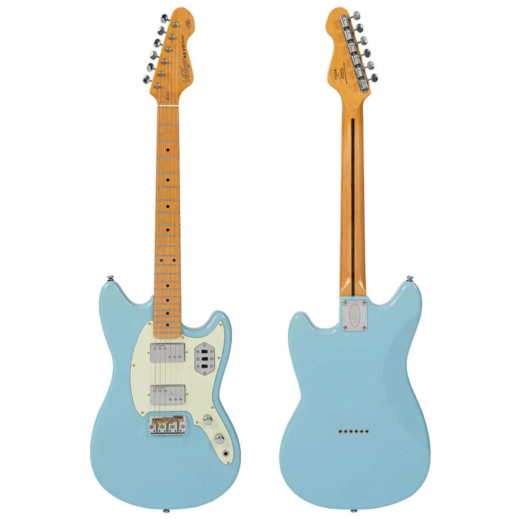 Vintage REVO Series 'Colt HH Twin Hardtail' Electric Guitar ~ Laguna Blue