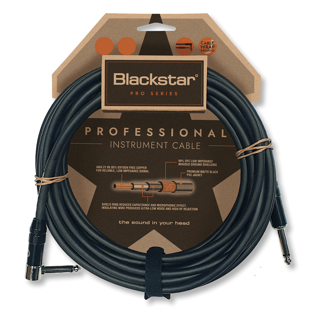 Blackstar Pro Series Instrument Cable - Straight to Angled - 6m / 20ft