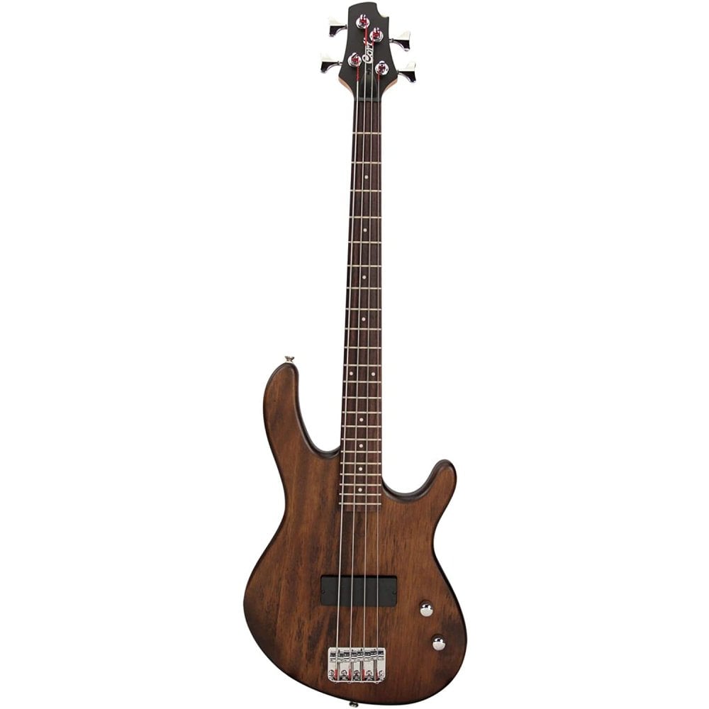 Cort Action Bass Junior Open Pore - Short Scale Guitar - Walnut