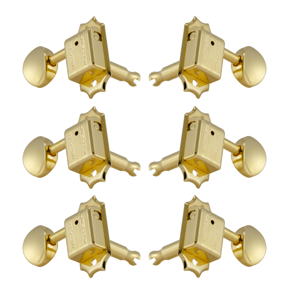 Grover 133G Deluxe 133 Series Vintage Style Machine Head with Metal Buttons 3 a Side - Gold