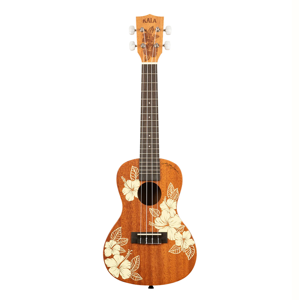 Kala Hibiscus Mahogany Concert Ukulele With Gig Bag
