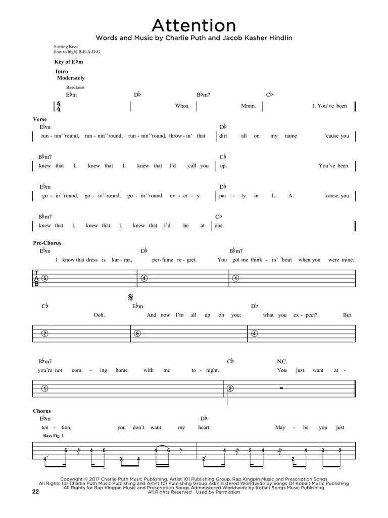 First 50 Pop Songs for Bass Guitar - Book