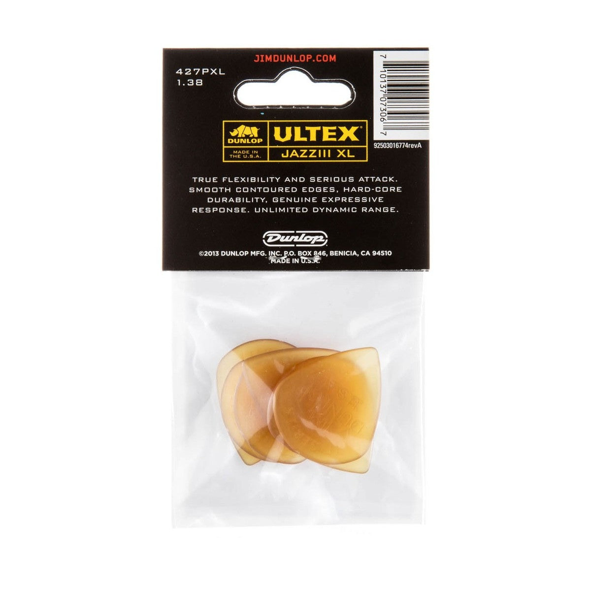 Jim Dunlop 427PXL Ultex Jazz III XL Plectrum Players Pack - 6 Pack