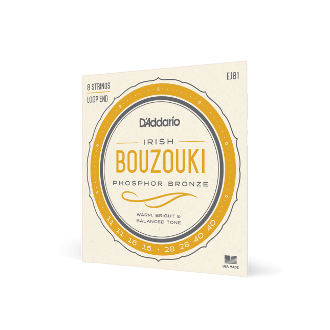 D'Addario EJ81 Irish Bouzouki - 8 String - Phosphor Bronze - 11-40