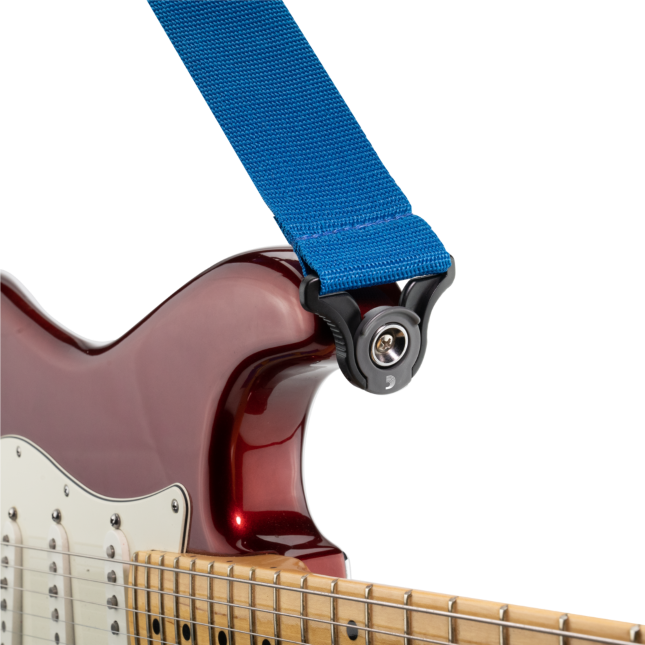 Auto Lock Locking Polypro Guitar Strap, Blue