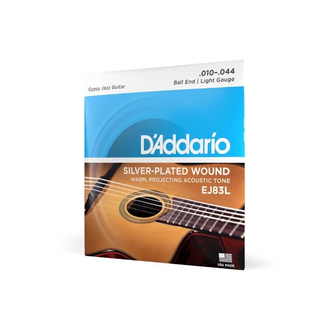 D'Addario EJ83L 10-44 Light Ball End, Gypsy Jazz Acoustic Guitar Strings
