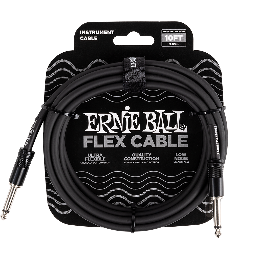 Erine Ball Fles Instrument Cable STRT/STRT 10FT - Black