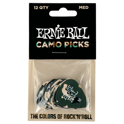 Ernie Ball Camo Picks 12 Pack - Medium .72mm