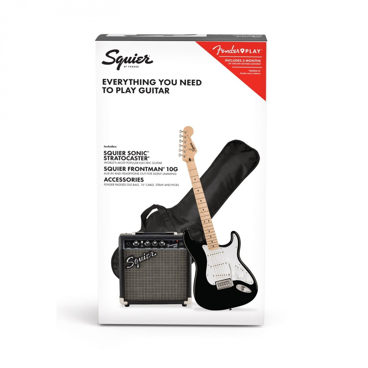 Squier Sonic Stratocaster Electric Guitar Package - Black