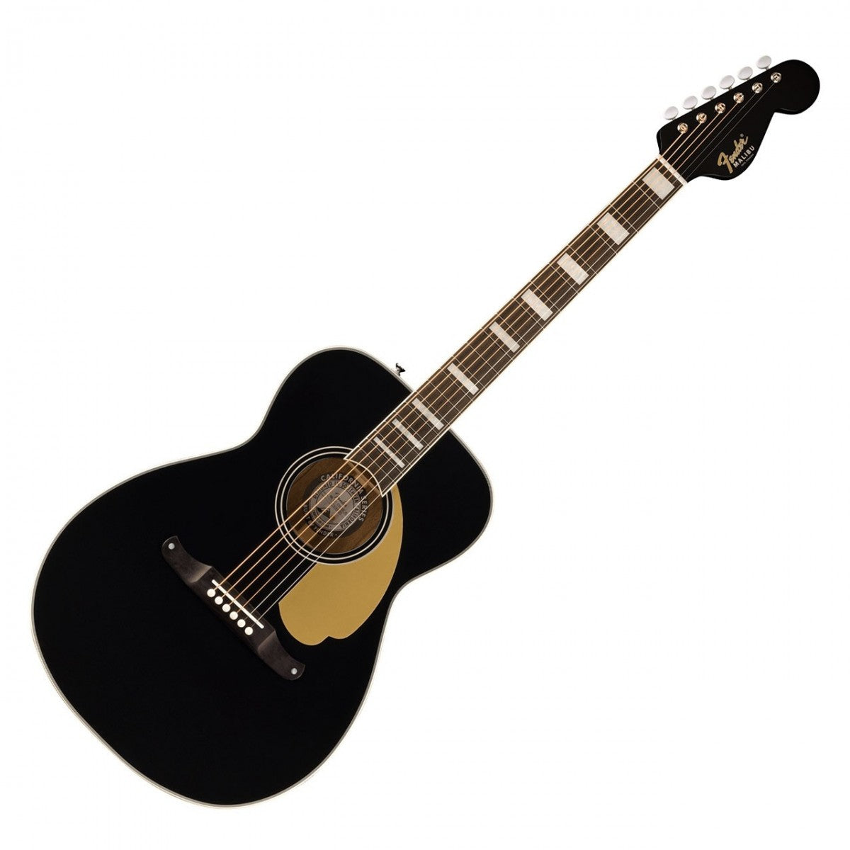 Fender Malibu Vintage Electro Acoustic Guitar - Black -  with Hard Case