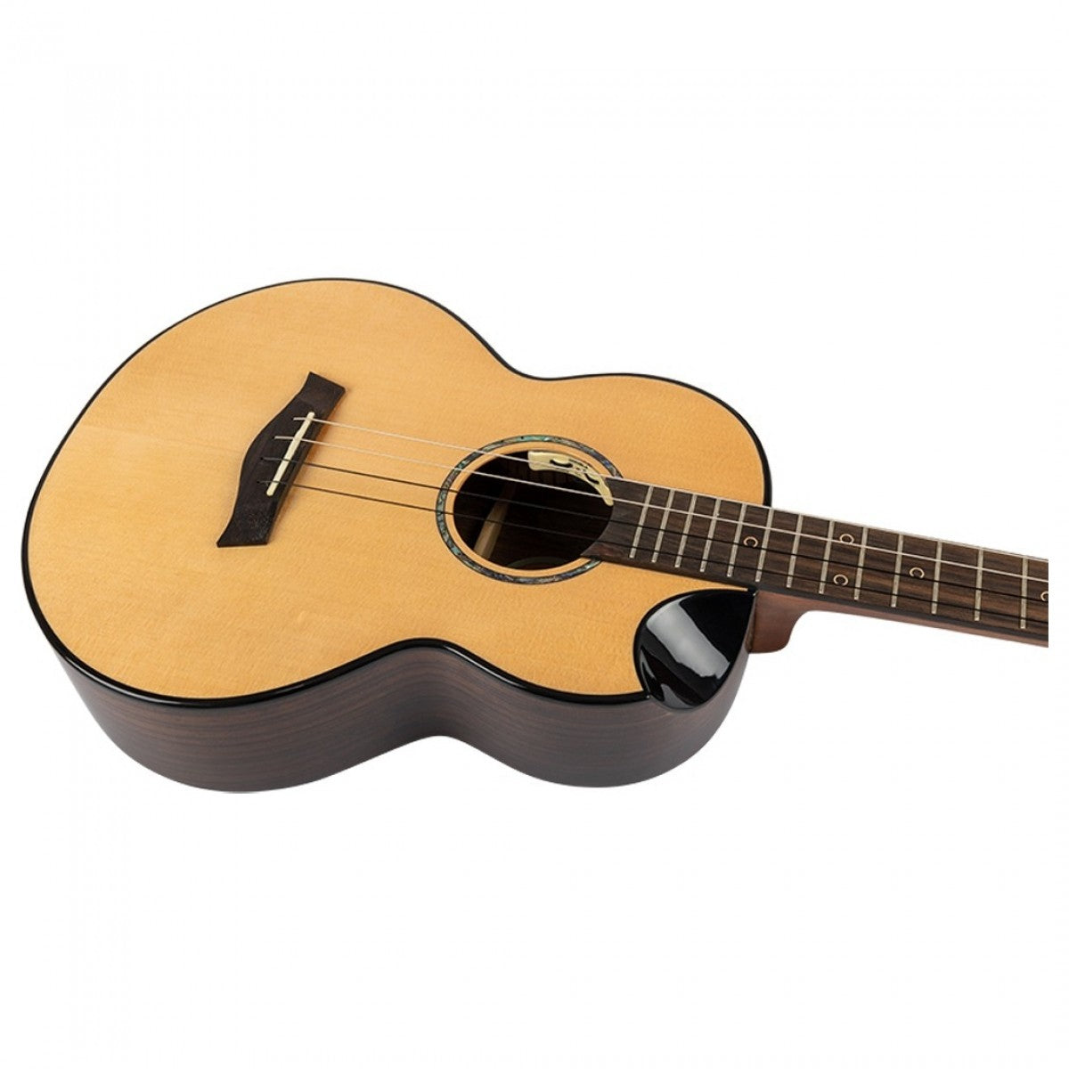 Aurora Baritone Electro Acoustic Ukulele - Solid Top with Gig Bag