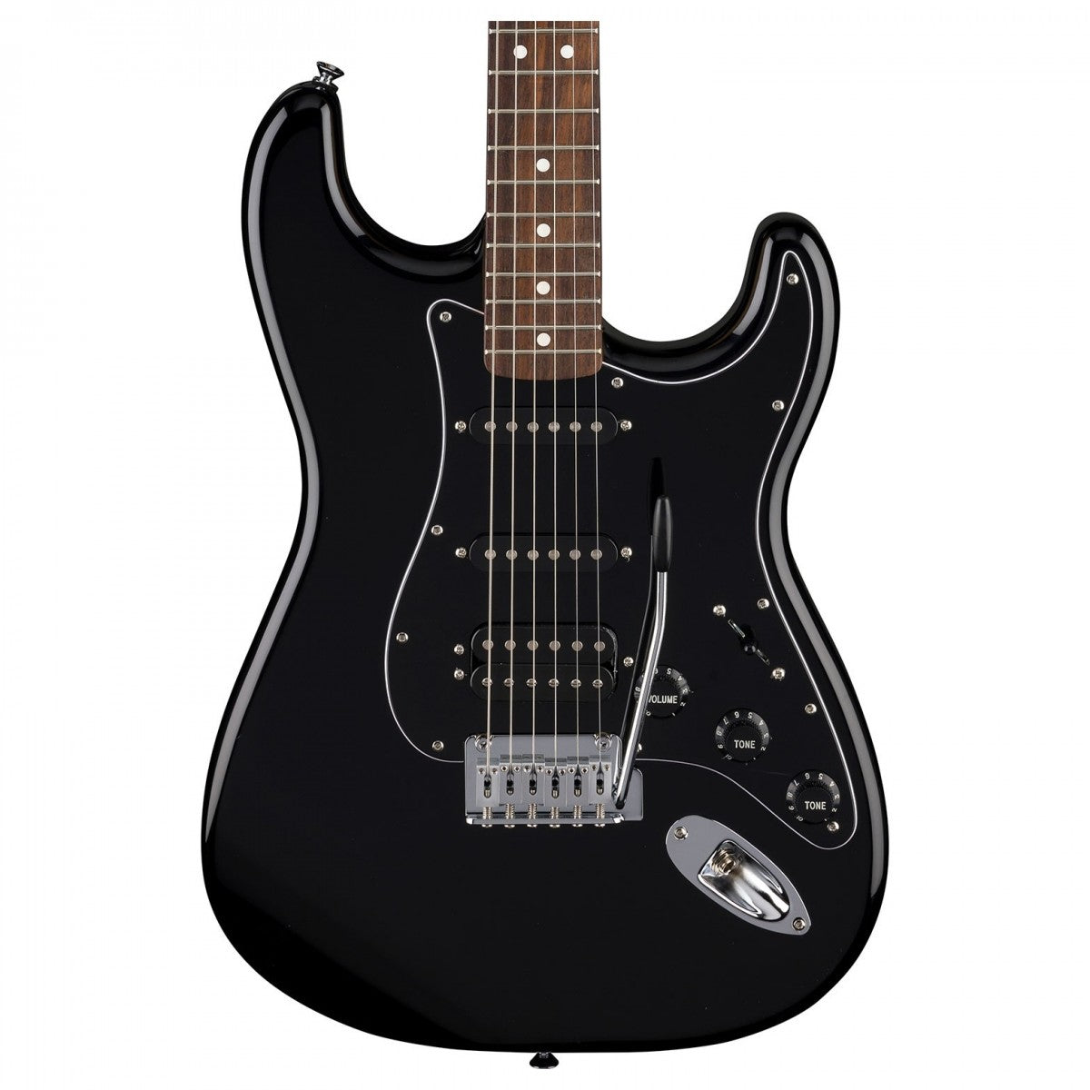 Fender Standard Stratocaster HSS Laurel Fingerboard Black Pickguard - Black