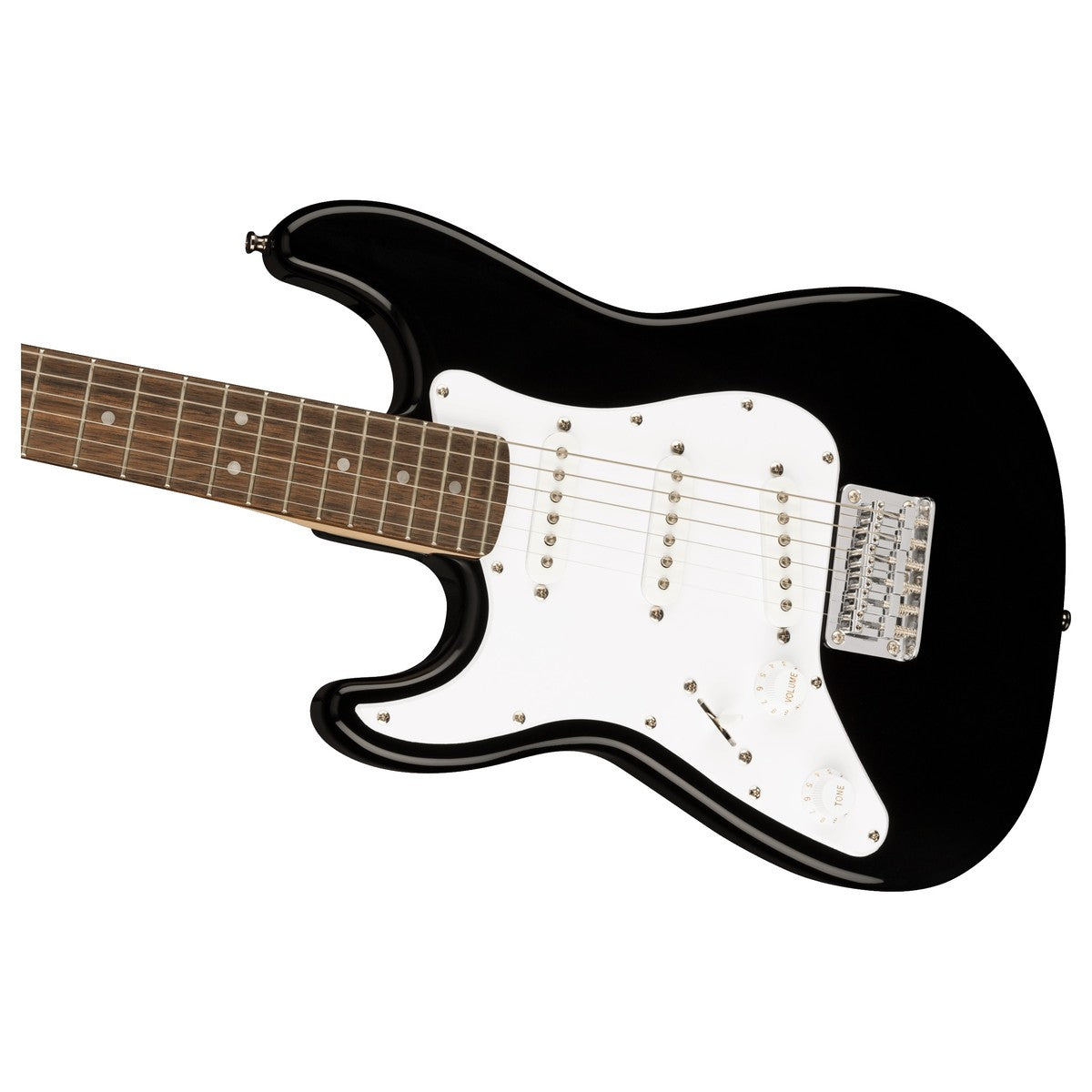 Squier Mini Stratocaster Left-Handed - Laurel Fingerboard - White Pickguard - Black