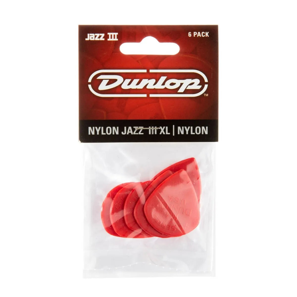 Jim Dunlop Nylon Jazz III XL Plectrum Players Pack - 6 Pack