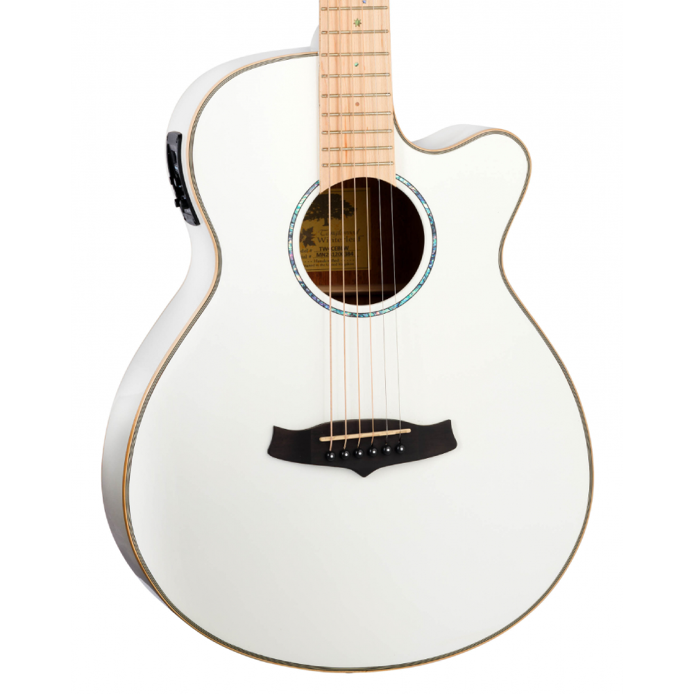 Tanglewood Winterleaf TW4CEBLW Super Folk Electro Acoustic Guitar - Whitsunday White Gloss